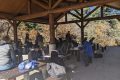 Lunch and lessons in Capulin shelter